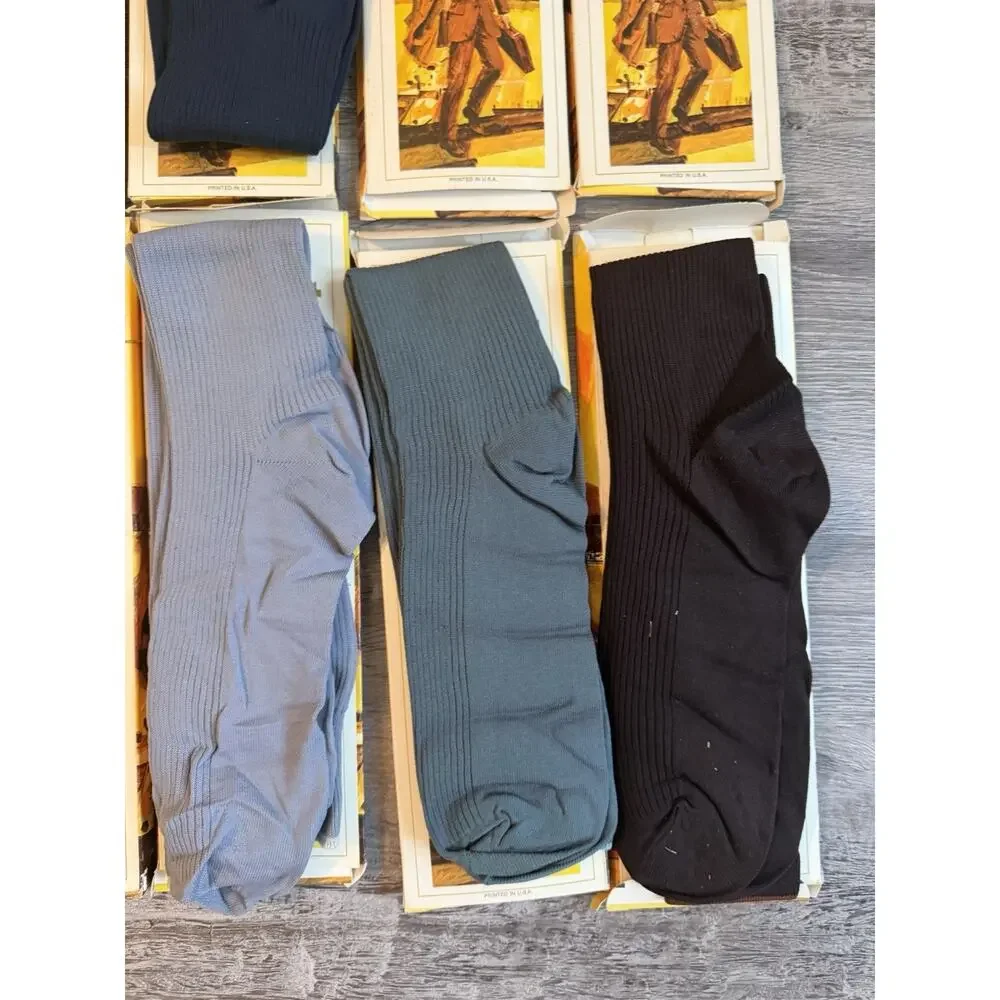 Vintage Men’s Support Hose Lot of 12 NOS New Old Stock Made in USA 70s 80s